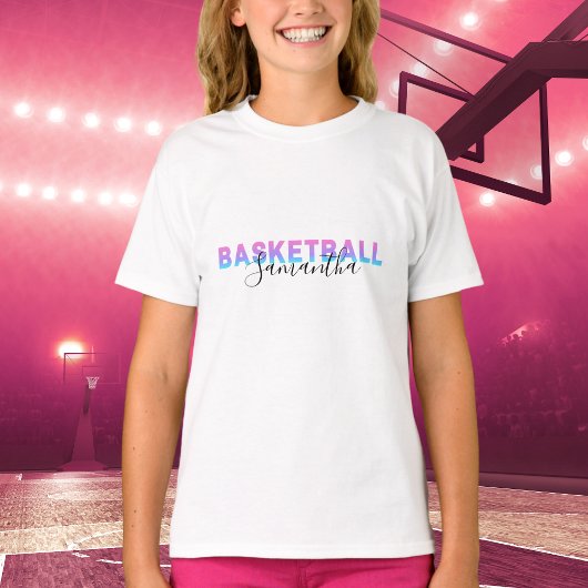 Gepersonaliseerde meisjes Basketball Voeg aangepas T-shirt