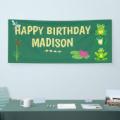 Gepersonaliseerde meisjes Bevroren Dag Spandoek (Beurs)