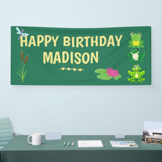 Gepersonaliseerde meisjes Bevroren Dag Spandoek (Beurs)