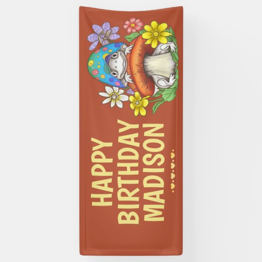 Gepersonaliseerde meisjes Bevroren Dag Spandoek (Verticaal)