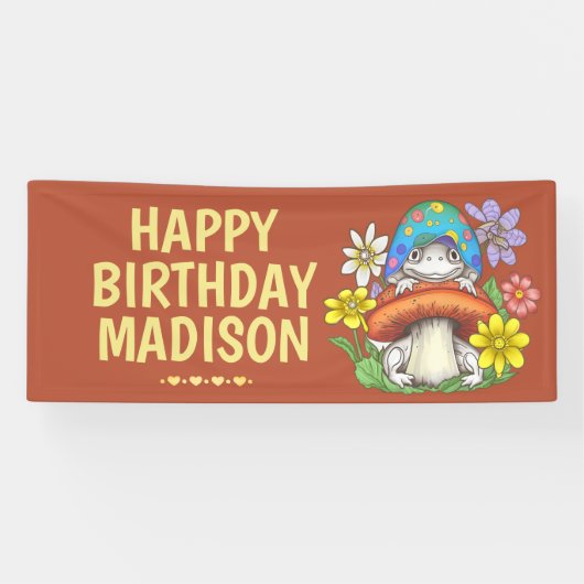 Gepersonaliseerde meisjes Bevroren Dag Spandoek (Horizontaal)