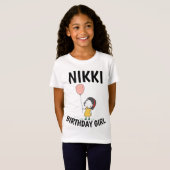 GEPERSONALISEERDE MEISJES BIRTHDAY GIRL T-SHIRL T-SHIRT (Voorkant volledig)
