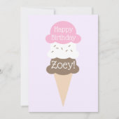 Gepersonaliseerde Meisje's Birthday Ice Cream Kaar Feestdagenkaart (Voorkant)