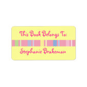 Gepersonaliseerde Meisjes Bookplate Library Sticke Etiket (Voorkant)