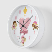 Gepersonaliseerde meisjes en ponies roze hartpaard (Hoek)