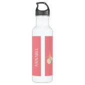 Gepersonaliseerde meisjes floral Swan Waterfles (Achterkant)