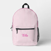 Gepersonaliseerde meisjes gestreepte rugzak (Voorkant)