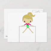 Gepersonaliseerde meisjes Gymnastisch kleding en a Briefkaart (Voorkant / Achterkant)