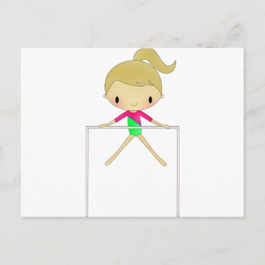 Gepersonaliseerde meisjes Gymnastisch kleding en a Briefkaart (Voorkant)