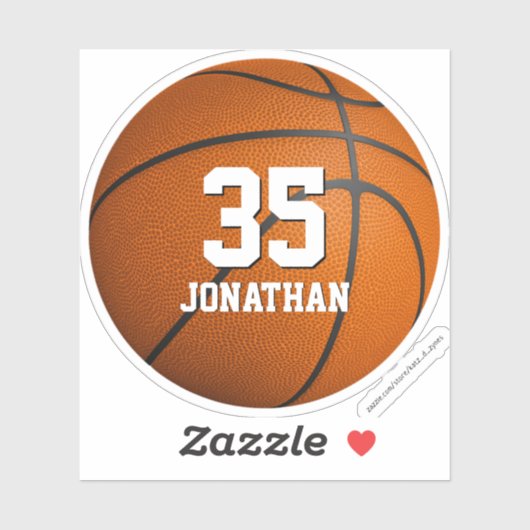 Gepersonaliseerde meisjes jongens basketbal speler sticker (Vel)