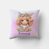 Gepersonaliseerde meisjes kussen (Achterkant)