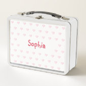 Gepersonaliseerde Meisjes Naam Pink Hearts Kinder (Voorkant)