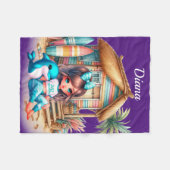 Gepersonaliseerde meisjes naam strand fleece deken (Voorkant (Horizontaal))