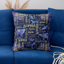 Gepersonaliseerde meisjes noemen celestiaire diere kussen