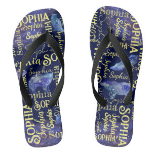 Gepersonaliseerde meisjes noemen celestiaire diere teenslippers