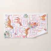 Gepersonaliseerde meisjes noemen collage met pony' bad handdoek (Handdoek)