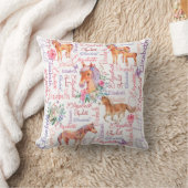 Gepersonaliseerde meisjes noemen collage met pony' kussen (Deken)