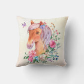 Gepersonaliseerde meisjes noemen collage met pony' kussen (Achterkant)