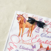 Gepersonaliseerde meisjes noemen collage met pony' strandlaken (In situ)