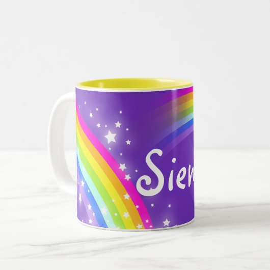 Gepersonaliseerde meisjes noemen de paarse mok van (Voorkant links)