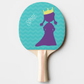 Gepersonaliseerde meisjes Paarse prinses Silhouett Tafeltennisbatje (Achterkant)