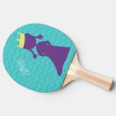 Gepersonaliseerde meisjes Paarse prinses Silhouett Tafeltennisbatje (Zijkant)
