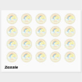 Gepersonaliseerde meisjes Rainbow Sunshine Ronde Sticker (Vel)