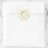 Gepersonaliseerde meisjes Rainbow Sunshine Ronde Sticker (Tas)
