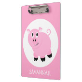 Gepersonaliseerde meisjes Roze Cartoon Varken Klembord (Links)