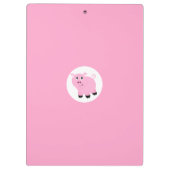Gepersonaliseerde meisjes Roze Cartoon Varken Klembord (Achterkant)