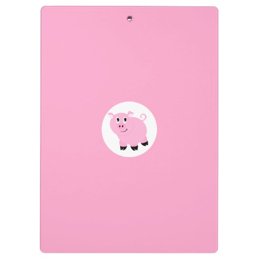 Gepersonaliseerde meisjes Roze Cartoon Varken Klembord (Achterkant)