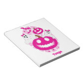 Gepersonaliseerde meisjes Roze Halloween Notitieblok (Schuin)