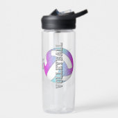 Gepersonaliseerde meisjes roze paarse blauw volley waterfles (Links)