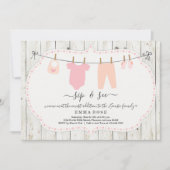 Gepersonaliseerde meisjes Sip en Zie Uitnodiging - (Voorkant)