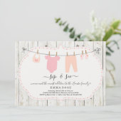 Gepersonaliseerde meisjes Sip en Zie Uitnodiging - (Staand voorkant)