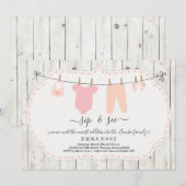 Gepersonaliseerde meisjes Sip en Zie Uitnodiging - (Voorkant / Achterkant)