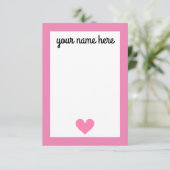 Gepersonaliseerde Meisjes Stationery Notecards Bedankkaart (Staand voorkant)
