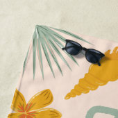 Gepersonaliseerde Meisjes Strand Trendy Sticker Strandlaken (In situ)