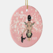 Gepersonaliseerde Meisjes Tap Dancer Kerst Ornamen Keramisch Ornament (Rechts)