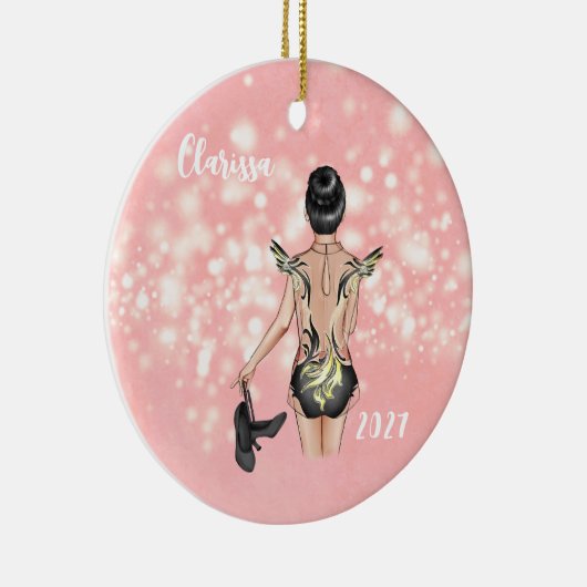 Gepersonaliseerde Meisjes Tap Dancer Kerst Ornamen Keramisch Ornament (Rechts)