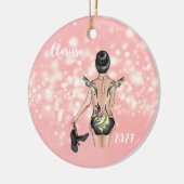 Gepersonaliseerde Meisjes Tap Dancer Kerst Ornamen Keramisch Ornament (Links)