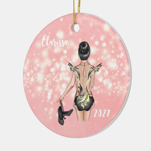 Gepersonaliseerde Meisjes Tap Dancer Kerst Ornamen Keramisch Ornament (Links)