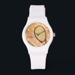 Gepersonaliseerde Meisjes Tennis Liefde Horloge<br><div class="desc">Dit sportieve tennis thema horloge voor meisjes heeft kleine verspreide harten accentueren een abstracte tennis graphics composiet - aanpassen met haar naam - door katz_d_zynes</div>