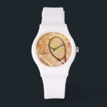 Gepersonaliseerde Meisjes Tennis Liefde Horloge<br><div class="desc">Dit sportieve tennis thema horloge voor meisjes heeft kleine verspreide harten accentueren een abstracte tennis graphics composiet - aanpassen met haar naam - door katz_d_zynes</div>
