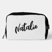 Gepersonaliseerde Meisjes Trip Disco Spiegel Zilve Toilettasje (Achterkant)