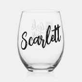 Gepersonaliseerde Meisjes Trip Disco Spiegel Zilve Wijnglas Zonder Voet (Achterkant)