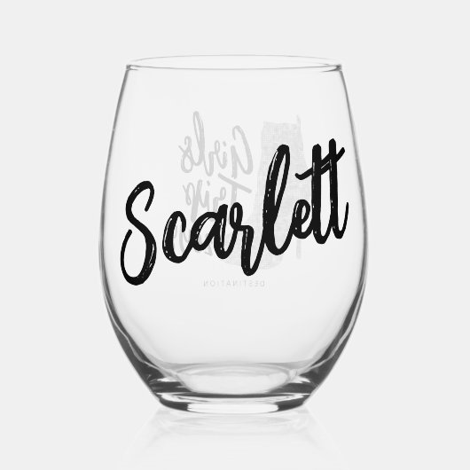 Gepersonaliseerde Meisjes Trip Disco Spiegel Zilve Wijnglas Zonder Voet (Achterkant)