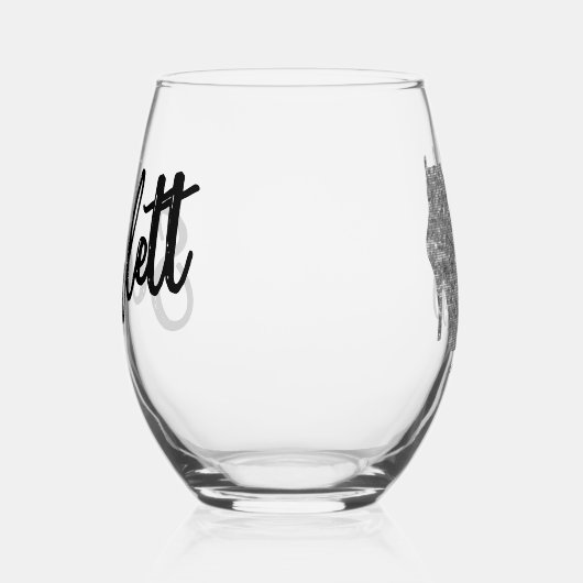 Gepersonaliseerde Meisjes Trip Disco Spiegel Zilve Wijnglas Zonder Voet (Rechts)