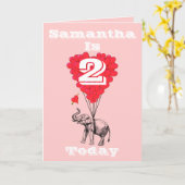 Gepersonaliseerde meisjes Verjaardag Kaart (Gele Bloem)