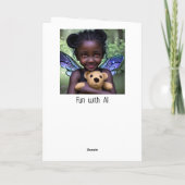 Gepersonaliseerde Meisjes Verjaardag + Kleur Pagin Kaart (Achterkant)